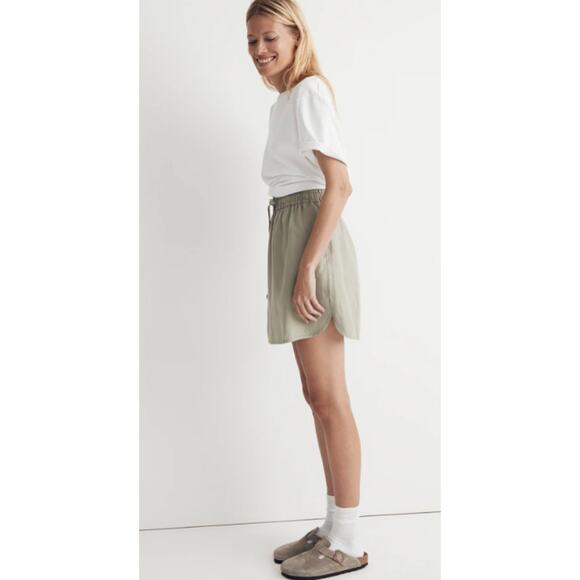 Madewell Linen-Blend Curved-Hem Mini Skirt Size XS New with Tags - Picture 2 of 6